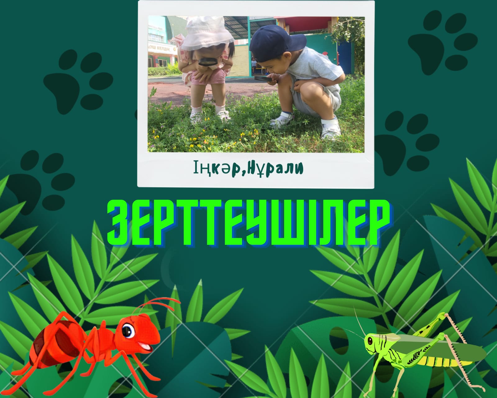 Тақырыбы: "Жәндіктер әлемі" Мақсаты: балалардың табиғат әлеміне деген қызығушылығын арттыру, жәндіктерді қорғап, оларға қамқор болуға баулу. Ересек топтары. Тәрбиеші: Имангазиева Н.С