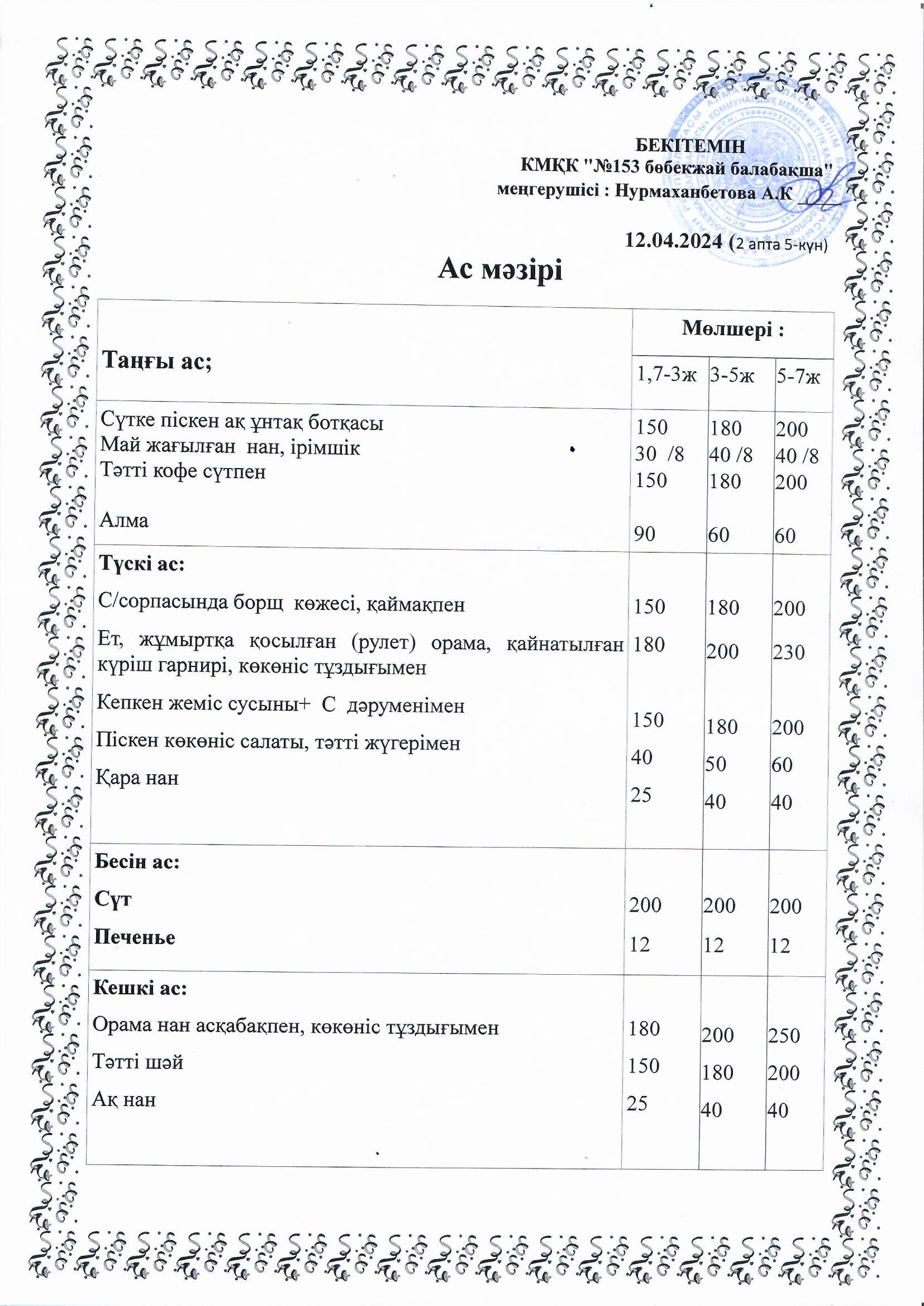 Ас мәзірі 12.04.2024 ж
