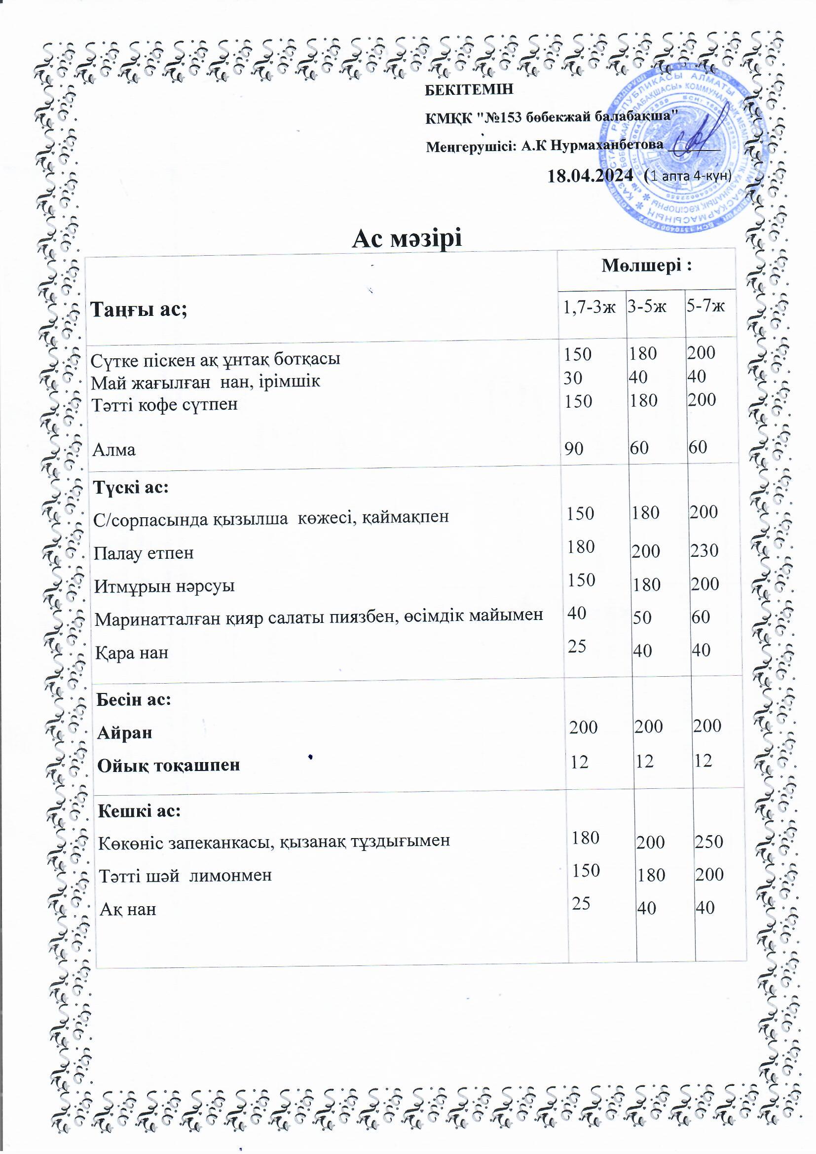 Ас мәзірі 18.04.2024 ж