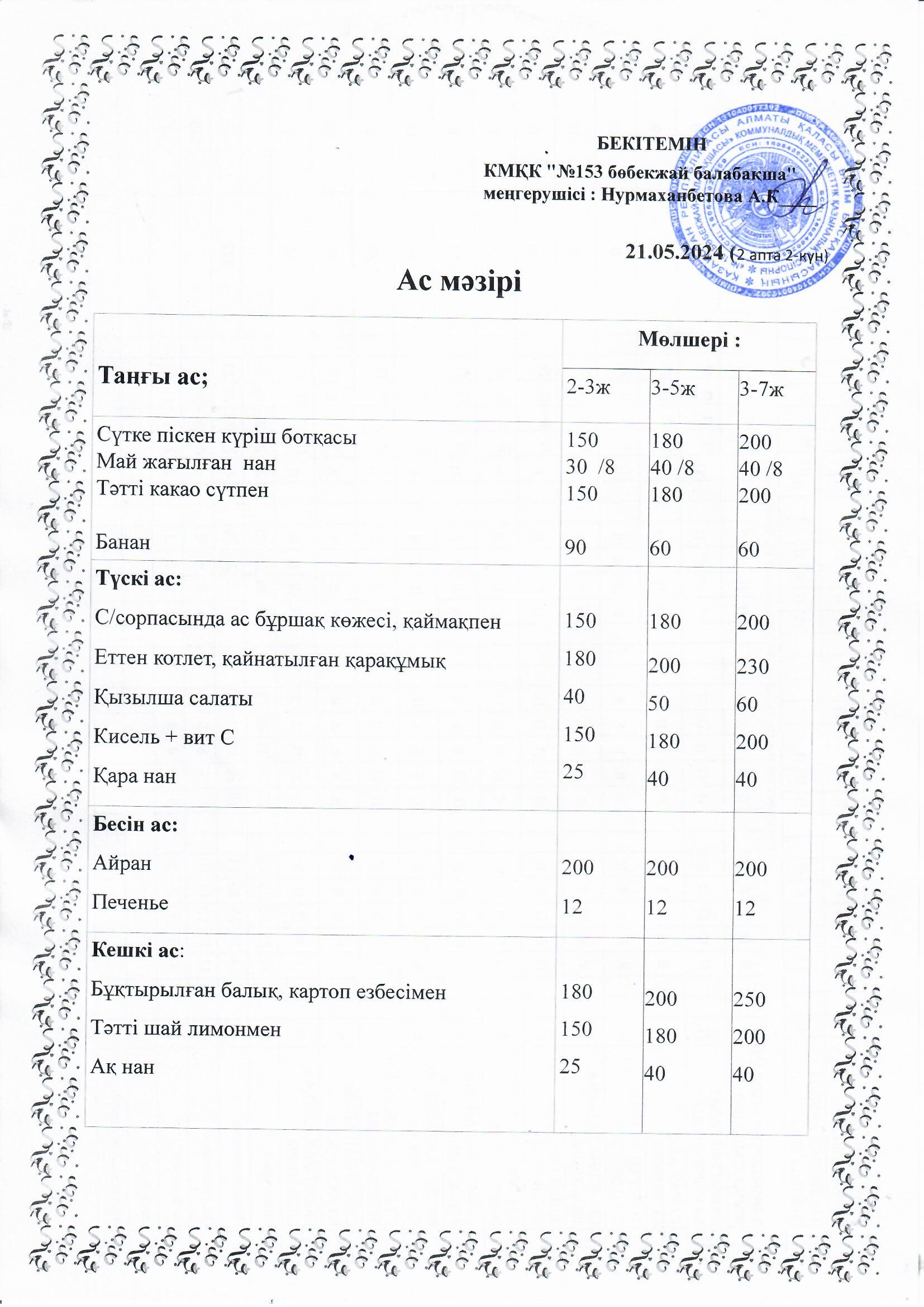 Ас мәзірі 21.05.2024 ж